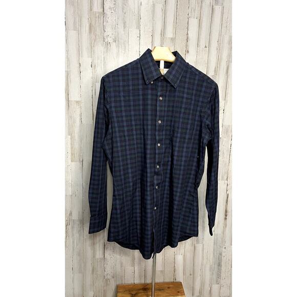 Etienne Aigner Men's Plaid Long Sleeve Button-Up Shirt Size 15 - Picture 2 of 4